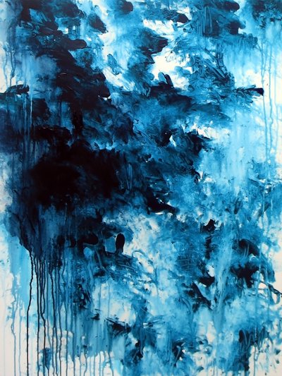 Tiefblaue Abstraktion von Ron Halfant