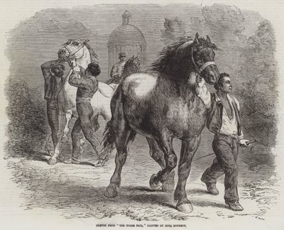 Skizze vom Pferdemarkt von Rosa Bonheur