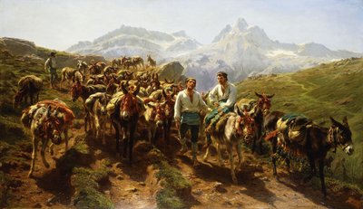 Spanische Maultiertreiber überqueren die Pyrenäen von Rosa Bonheur