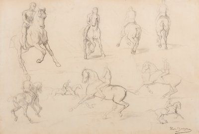 Studien eines Pferdes und Reiters von Rosa Bonheur