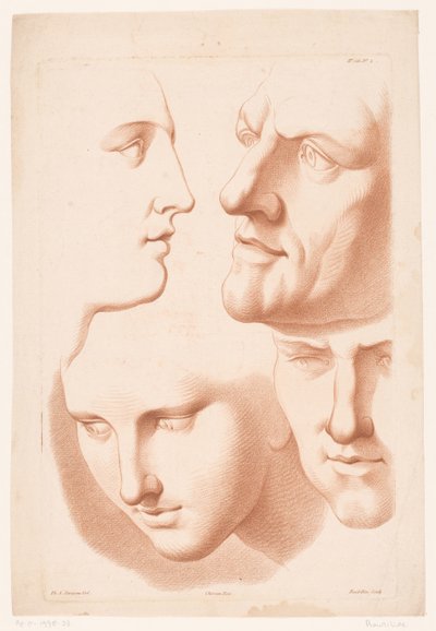 Köpfe von Mann und Frau von Louis François Roubillac