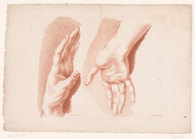 Zwei Hände (Prinzipien des Zeichnens nach der Natur, Teil acht) von Louis François Roubillac