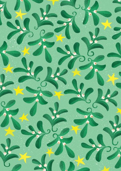Grünes Weihnachtsmuster, 2016 von Runa Anastasiya Rudaya