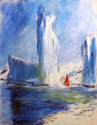 Eisberg und das rote Segel von Ruslana Levandovska