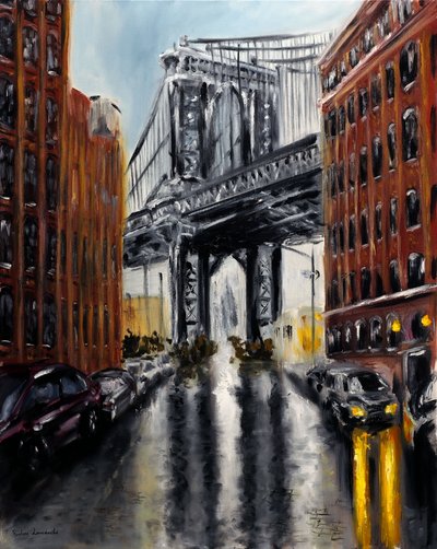 Manhattan Bridge DUMBO New York, 2021 von Ruslana Levandovska