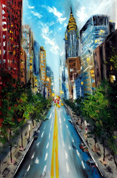 Manhattan Straße New York von Ruslana Levandovska