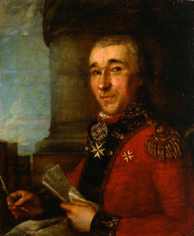 Porträt von General Graf Alexey Arakcheyev, spätes 18. Jahrhundert von Russian Master