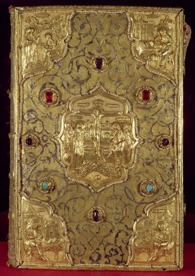 Evangelisches Reliquiar, Moskauer Schule (Gold, Silber, Edelsteine & Niello) von Russian School