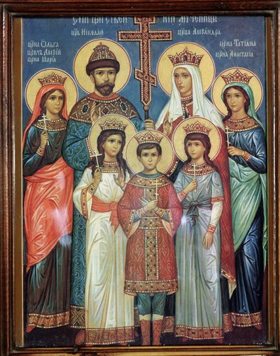 Porträt der Familie Romanow, nach 1918 von Russian School