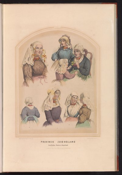 Klederdracht van Overflakkee, Voorne en Oud-Beijerland in Zuid-Holland, 1857 von Ruurt de Vries