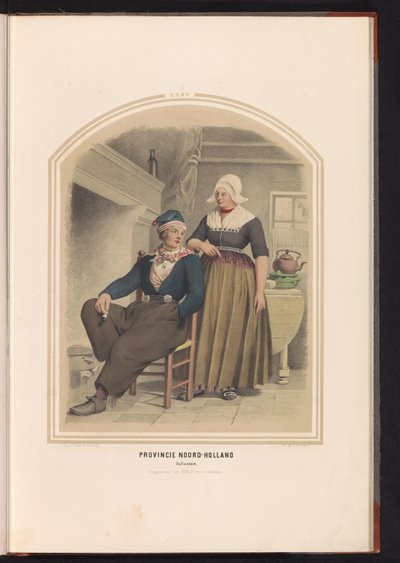 Tracht von Volendam in Nord-Holland, 1857 von Ruurt de Vries