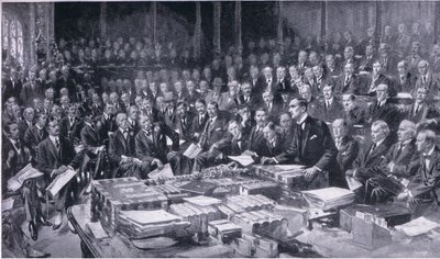 Eines der bedeutendsten Ereignisse in der Geschichte des Parlaments, 3. August 1914, aus Cassells Geschichte des britischen Volkes, veröffentlicht von der Waverley Book Company Limited, um 1940 von S. Begg