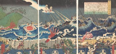 Kriegerszene, 19. Jahrhundert von Sadahide Utagawa