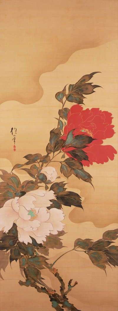 Pfingstrosen im Wind von Sakai Hoitsu