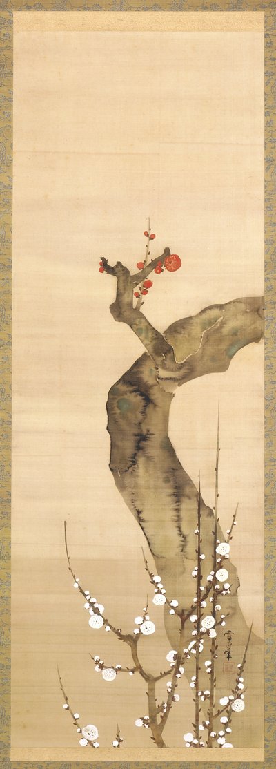 Rote und weiße Pflaumenblüten von Sakai Oho