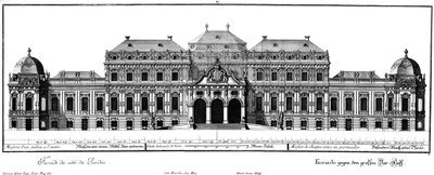 Aufriss der Ehrenhoffassade von Salomon Kleiner