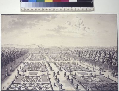 Vollseite: Blick auf die Gärten des Liechtenstein-Palastes in Rossau von Salomon Kleiner