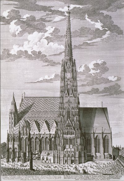 Ansicht des Stephansdoms, Wien, graviert von George-Daniel Heumann (1691-1759) von Salomon Kleiner
