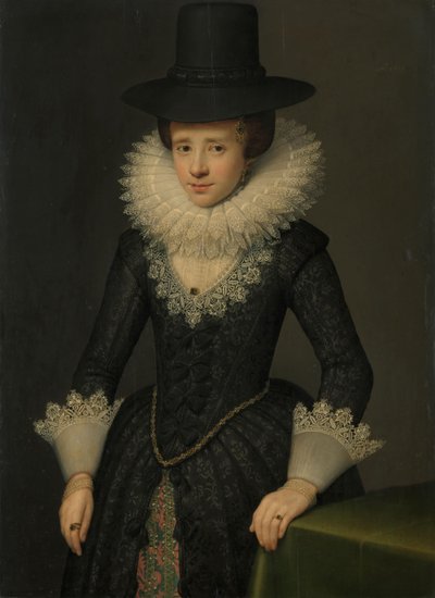 Porträt von Anna Boudaen Courten (1599-1622) von Salomon Mesdach (attributed to)