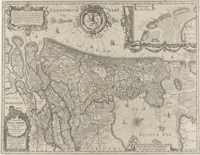 Topographische Karte von Holland von Salomon Rogiers