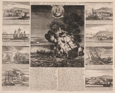 Titelblatt, das die Reise von Willem Isbrandtse Bontekoe nach Ostindien illustriert von Salomon Savery