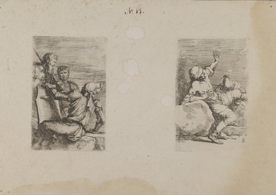 (Figurenserie) Drei Soldaten von Salvator Rosa