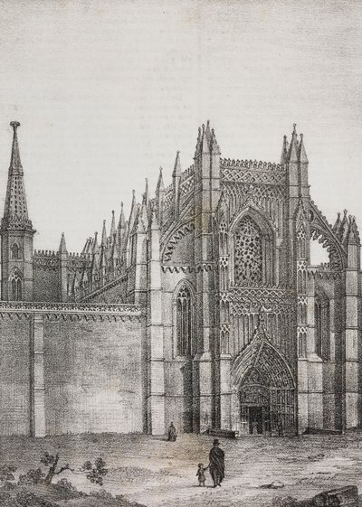 Kloster Batalha, Portugal, Lithographie von Salvatore Puglia aus Poliorama Pittoresco, Nr. 33, 22. März von Salvatore Puglia