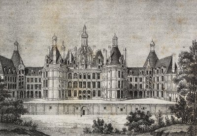 Schloss Chambord, Frankreich, Lithographie von Salvatore Puglia von Salvatore Puglia