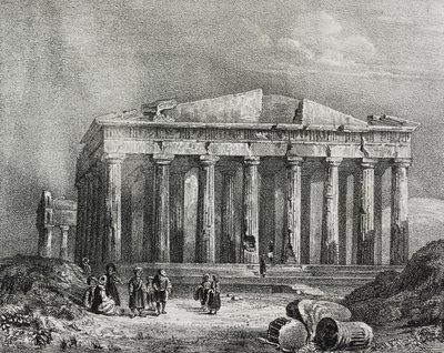 Parthenon, Akropolis von Athen, Griechenland, Lithografie von Salvatore Puglia aus Poliorama Pittoresco, Nr. 32, 19. März von Salvatore Puglia