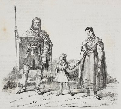 Waräger, Volk der Skandinavischen Halbinsel, Lithographie von Salvatore Puglia aus Poliorama Pittoresco, Nr. 42, 27. Mai von Salvatore Puglia