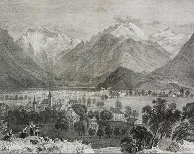Ansicht von Interlaken, Schweiz, Lithographie von Salvatore Puglia von Salvatore Puglia
