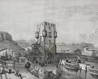 Villa des Prinzen von Butera in Bagheria, Palermo, Sizilien, Lithographie von Salvatore Puglia aus Poliorama Pittoresco, Nr. 3, 28. August von Salvatore Puglia