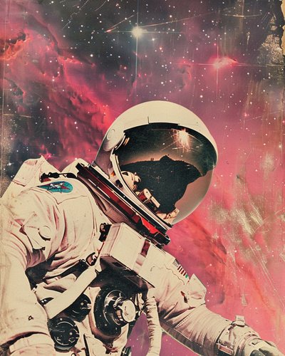 Astronaut Rote Nebel von Samantha Hearn