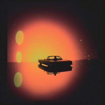 Klassisches Auto Kosmischer Sonnenuntergang von Samantha Hearn