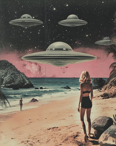 Kosmische Strandbegegnung von Samantha Hearn