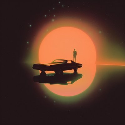 Einsamer Reisender Oranger Planet von Samantha Hearn