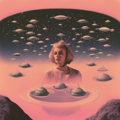Retro Weltraumfrau von Samantha Hearn