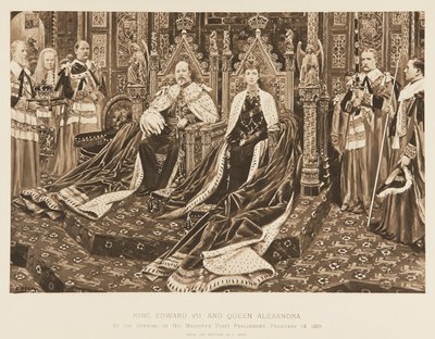 König Edward VII. und Königin Alexandra im Parlament von Samuel Begg
