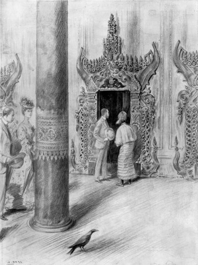 Der Prinz und die Prinzessin von Wales im Palast von König Theebaw, Mandalay, Burma, 1906 von Samuel Begg