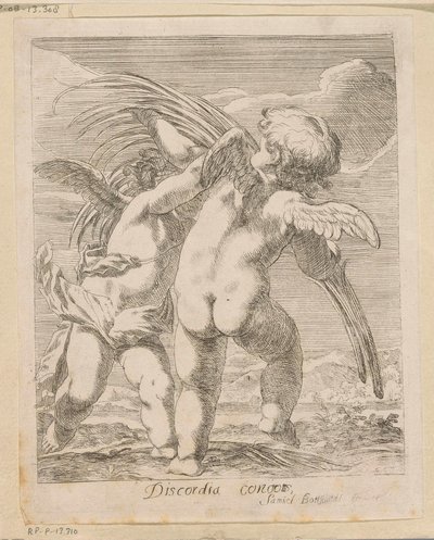 Zwei Putti streiten um einen Palmzweig von Samuel Bottschild