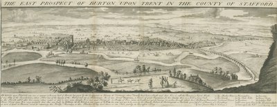 Burton-upon-Trent Brücke und Stadt (Gravur) von Samuel Buck
