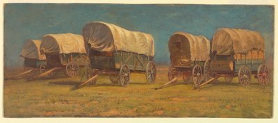 Zeichnung, Studie, Planwagen, möglicherweise 1871 von Samuel Colman