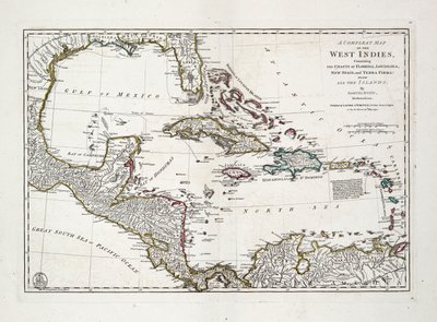 Eine vollständige Karte der Westindischen Inseln mit den Küsten von Florida, Louisiana, Neuspanien und Terra Firma mit allen Inseln von Samuel Dunn