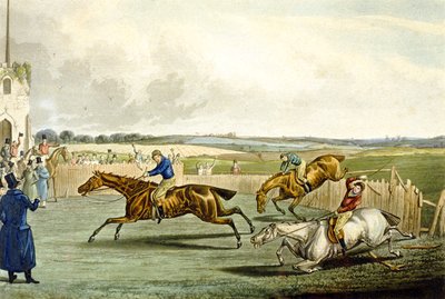 Vierte Meile, aus Steeplechasing, graviert von Charles Hunt von Samuel Henry (after) Alken