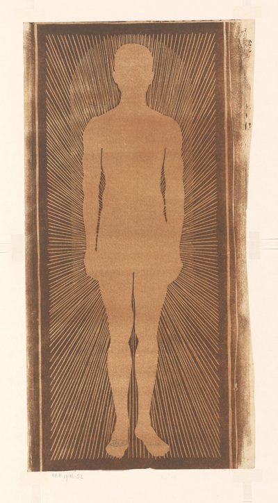Silhouette eines Mannes mit Strahlen um ihn herum von Samuel Jessurun de Mesquita (signed by artist)