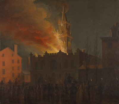 Brand des Freimaurerhauses, Chestnut Street, Philadelphia, Pennsylvania von Samuel Jones