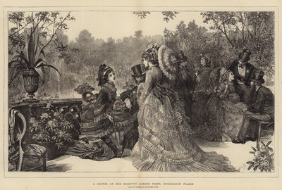 Eine Skizze bei der Gartenparty Ihrer Majestät, Buckingham Palace von Samuel Luke Fildes