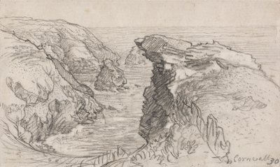 Eine Seite aus einem kornischen Skizzenbuch: Cornwall 30 von Samuel Palmer