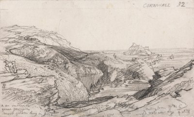 Eine Seite aus einem Cornish Skizzenbuch: Cornwall 32 von Samuel Palmer