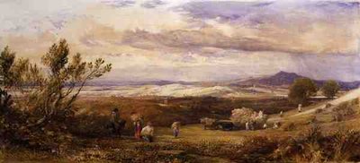 Das Kornfeld, bewölkter Morgen von Samuel Palmer